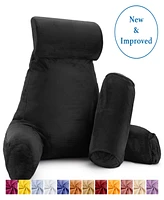 Nestl Soft Velour Cover Reading Backrest Pillow Set, Extra Large