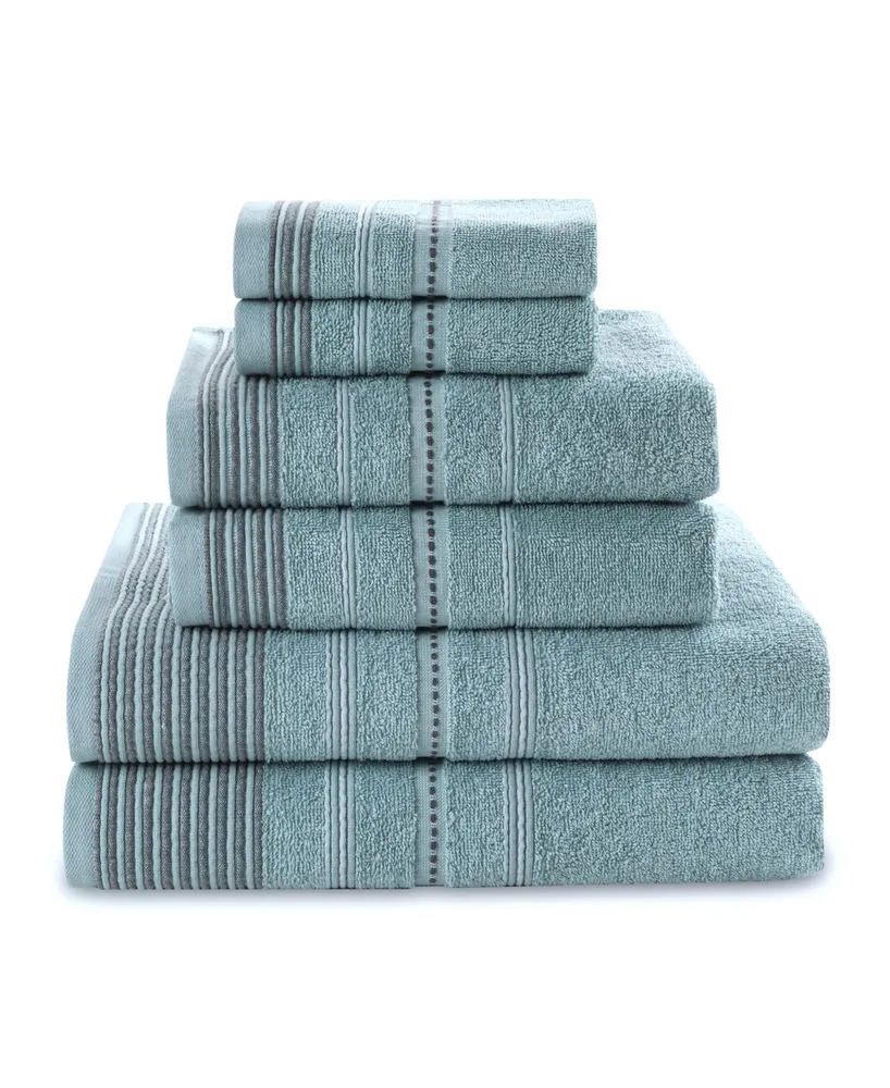 Laura Ashley Maude 6-Piece White Solid Cotton Towel Set