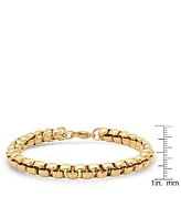 Steeltime Men's 18K Gold Plated Stainless Steel Thick Round Box Link Bracelet