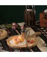 Wooden Round Shape Serving Tray Display Platter