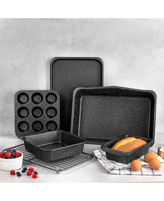 Granite Stone Diamond StackMasater 6-Piece Mineral and Diamond Infused Nonstick Space Saving Stackable Bakeware Set