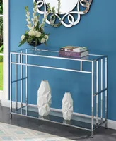 Mission Glass Console Table - Silver