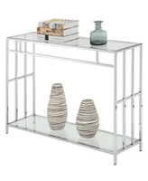 Mission Glass Console Table - Silver