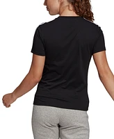 adidas Women's Essentials Cotton 3 Stripe T-Shirt