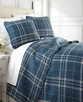 Southshore Fine Linens Vilano Plaid Ultra-Soft 3-Piece Quilt and Sham Set