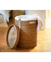 Artifacts Rattan Round Hamper with Lid and Cloth Liner