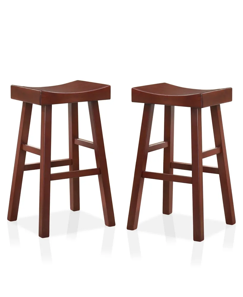 Furniture of America Bora Saddle Bar Stool, Set 2