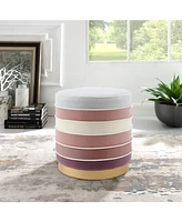 Cory Matte Metal Base Round Ottoman