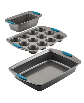 Rachael Ray Yum-o! 3-Pc. Bakeware Oven Lovin' Nonstick Muffin, Loaf, and Cake Pan Set