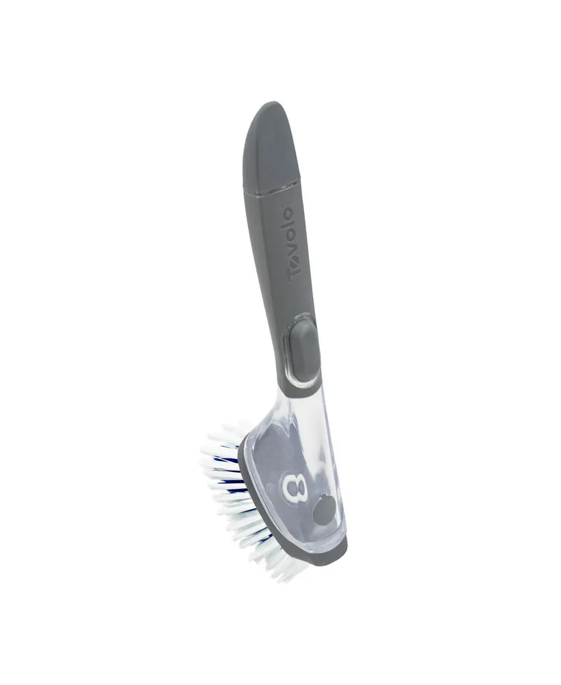 Tovolo Magnetic Dish Detergent Soap Dispensing Scrub Brush Brush & In-Sink Brush Holder