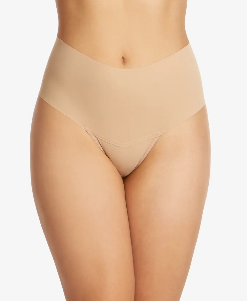 women's undie -tectable thong, soft nude, large 