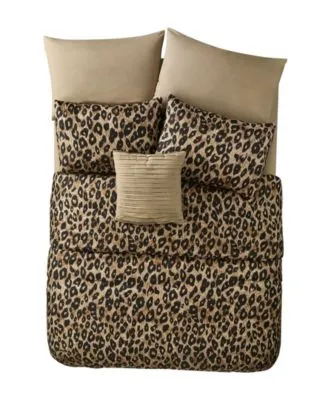 Vcny Home Cheetah Reversible Bed In A Bag Comforter Set Collection