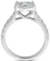 Diamond Halo Bridal Set ( ct. t.w.) in 14k White Gold