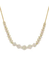 Diamond Graduated Cluster Statement Necklace (2 ct. t.w.) in 14k White Gold or 14k Yellow Gold, 17" + 2" extender