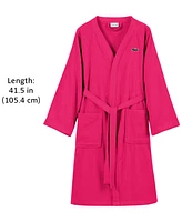 Lacoste Home Logo Patch 100% Cotton Pique Bath Robe