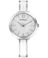 Swarovski Women's Swiss Crystalline Delight Stainless Steel & White Bangle Bracelet Watch 32mm