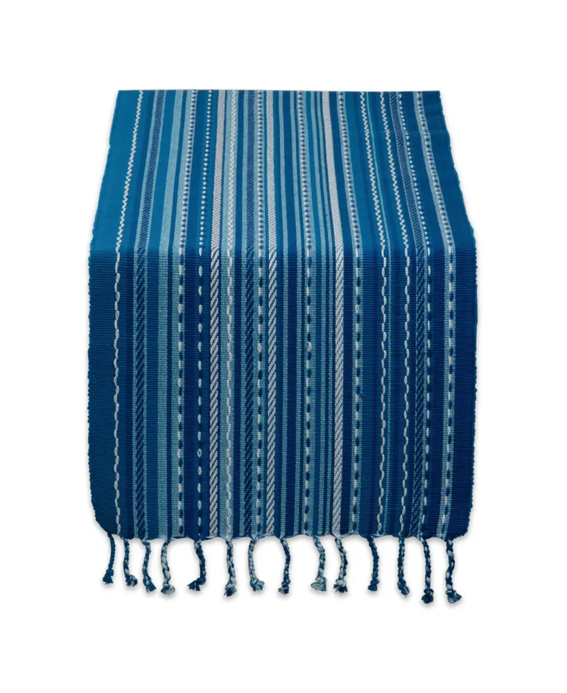 Design Imports Stripe with Fringe Table Runner