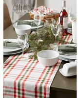 Design Imports Kitchen and Table Top Jolly Tree Collection Table Runner, Nutcracker Plaid