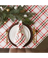 Design Imports Kitchen and Table Top Jolly Tree Collection Tablecloth, Nutcracker Plaid, 52" x 52"