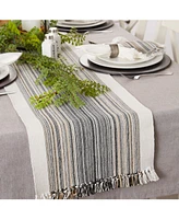 Design Imports Striped Fringed Table Runner
