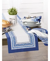 Design Imports Porto Stripe Print Table Runner, 14" x 72"