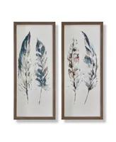 Painterly Feathers Framed Canvas Wall Art, Set of 2