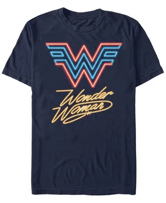 Men's Wonder Woman Neon Lights Short Sleeve T-shirt