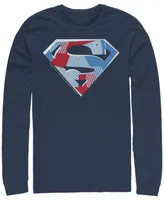 Men's Superman Cutout Logo Long Sleeve Crew T-shirt