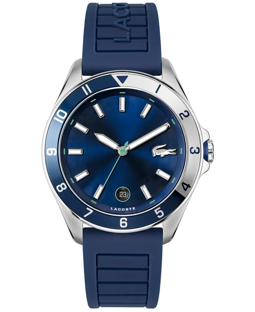 Lacoste Men's Tiebreaker Blue Silicone Strap Watch 43mm