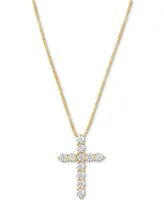 Arabella Cubic Zirconia Cross 18" Pendant Necklace