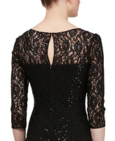 Sl Fashions 3/4-Sleeve Sequin Lace Dress