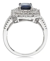 Effy Sapphire (1-1/2 ct. t.w) and Diamond (1/2 ct. t.w) Ring in 14K White Gold (Also Available In Tanzanite)