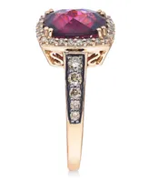 Le Vian Creme Brulee Raspberry Rhodolite (2-1/3 ct. t.w.) & Diamond (3/8 Ring 14k Rose Gold