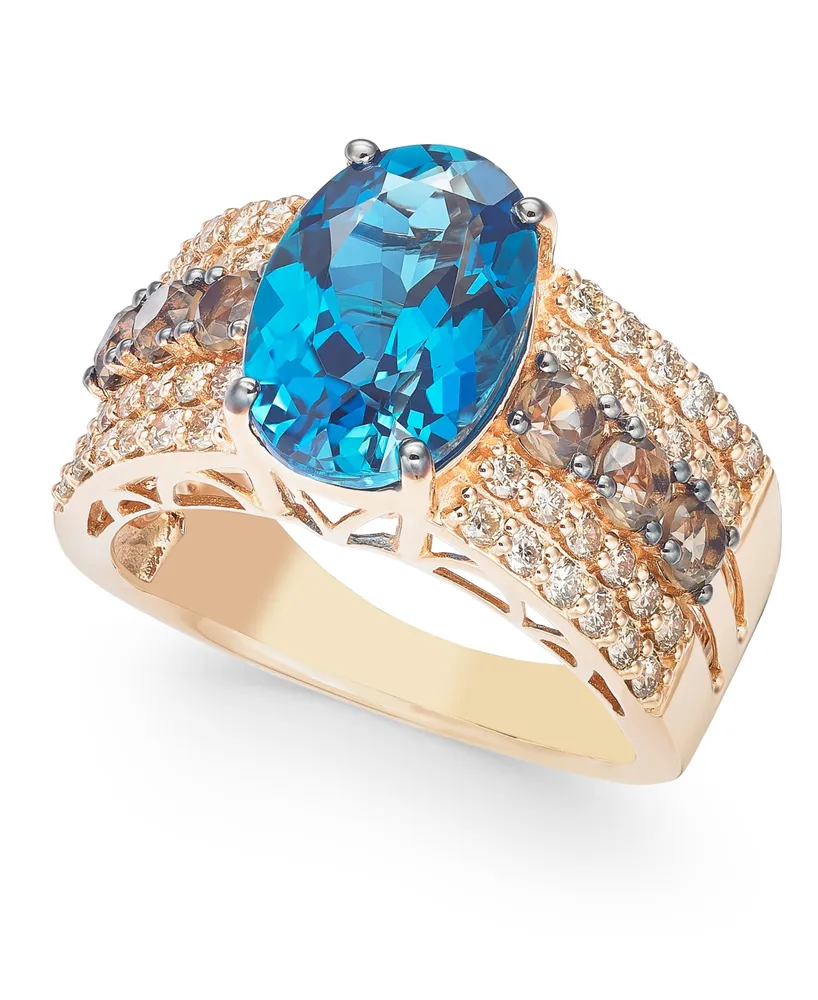 Le Vian Multi-Gemstone (4-1/4 ct. t.w.) & Diamond (5/8 ct. t.w.) Ring in 14k Rose Gold