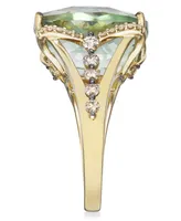 Le Vian Mint Julep Quartz (9-3/4 ct. t.w.), White Diamond (1/8 t.w.) and Chocolate (3/8 Ring 14k Gold, Created for Macy's