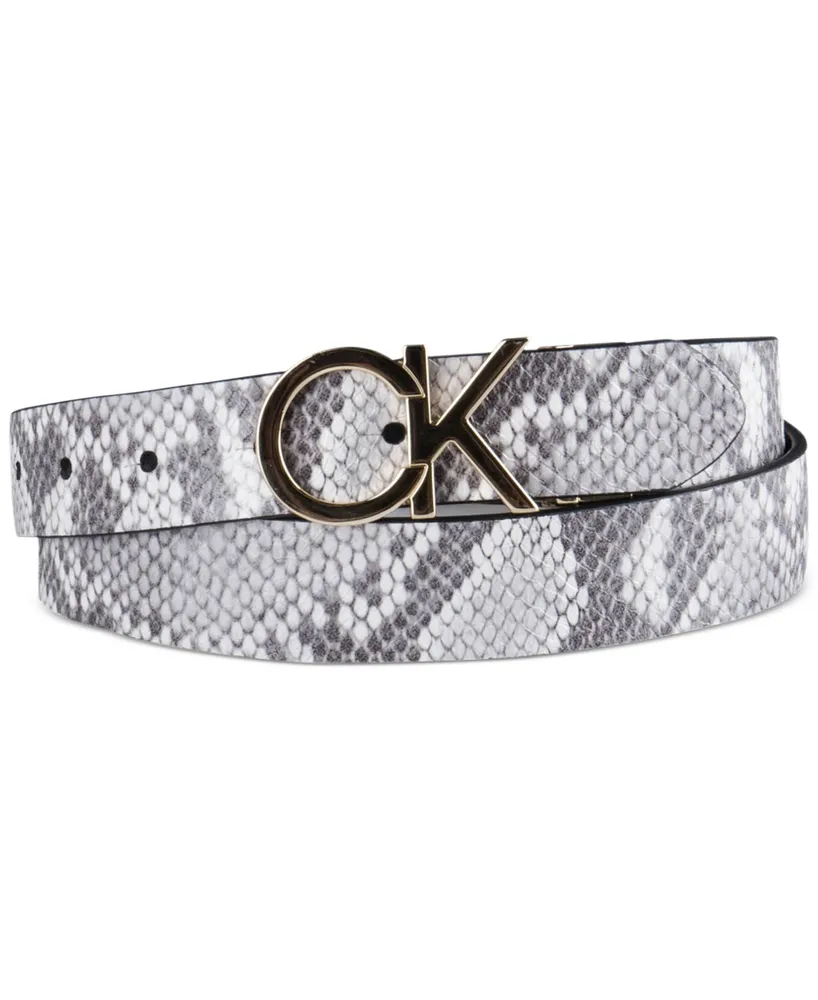 Calvin Klein Women's Reversible Monogram Buckle Belt