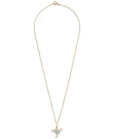 Wrapped Diamond Frog 18" Pendant Necklace (1/10 ct. t.w.) in 10k Gold, Created for Macy's