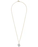 Wrapped Diamond Clover 18" Pendant Necklace (1/10 ct. t.w.) in 10k Gold, Created for Macy's