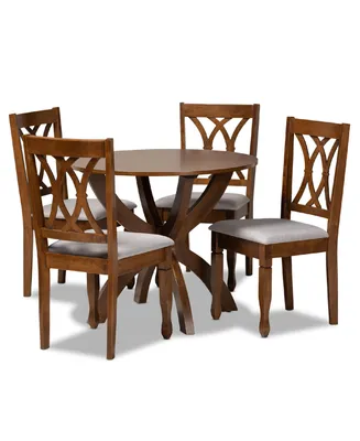 April Modern and Contemporary Fabric Upholstered 5 Piece Dining Set
