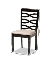 Lanier Modern and Contemporary Fabric Upholstered 2 Piece Dining Chair Set