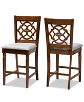 Oscar Modern and Contemporary Fabric Upholstered 2 Piece Counter Height Pub Chair Set