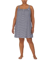 Lauren Ralph Plus Cotton Knit Double-Strap Nightgown