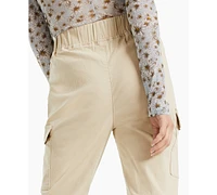 Tinseltown Juniors' High Waisted Pull On Utility Jogger Pants