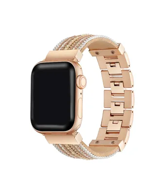 Men's and Women's Gold-Tone Brown Jewelry Band for Apple Watch 42mm
