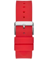 Guess Men's Red Silicone Strap Watch 43mm