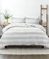 Home Collection Premium Down Alternative Distressed Stripe Reversible Comforter Set, King/California King