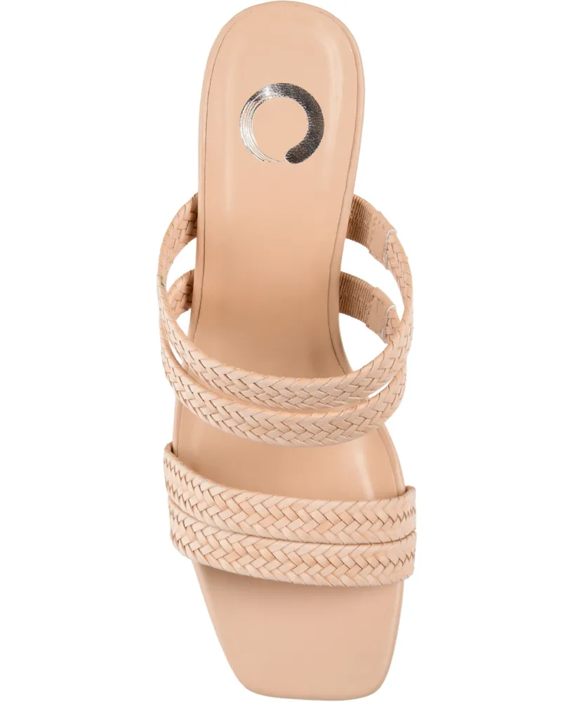 Journee Collection Women's Natia Woven Block Heel Sandals