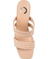 Journee Collection Women's Natia Woven Block Heel Sandals