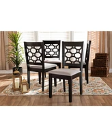 Peter Modern and Contemporary Fabric Upholstered 4 Piece Dining Chair Set