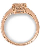 Morganite (3/4 ct. t.w.) & Diamond (1/5 ct. t.w.) Halo Ring in 14k Rose Gold